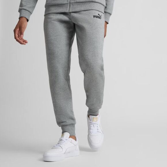 Puma Essentials Fleece Jogger Pants Men's M Gray EUC Cotton Midweight (32"-34") - Picture 1 of 6